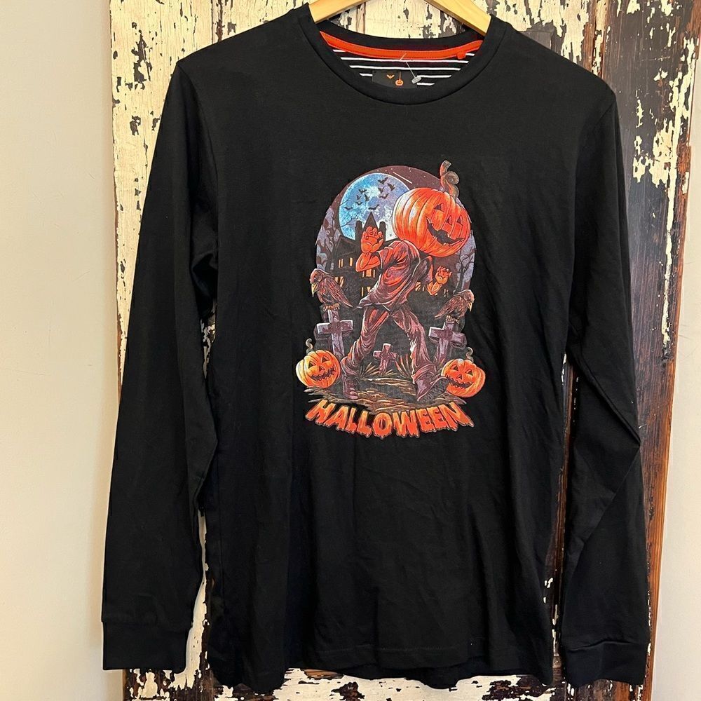 NWOT Denim & Flower by Ricky Singh men’s retro Halloween shirt.  Size Small